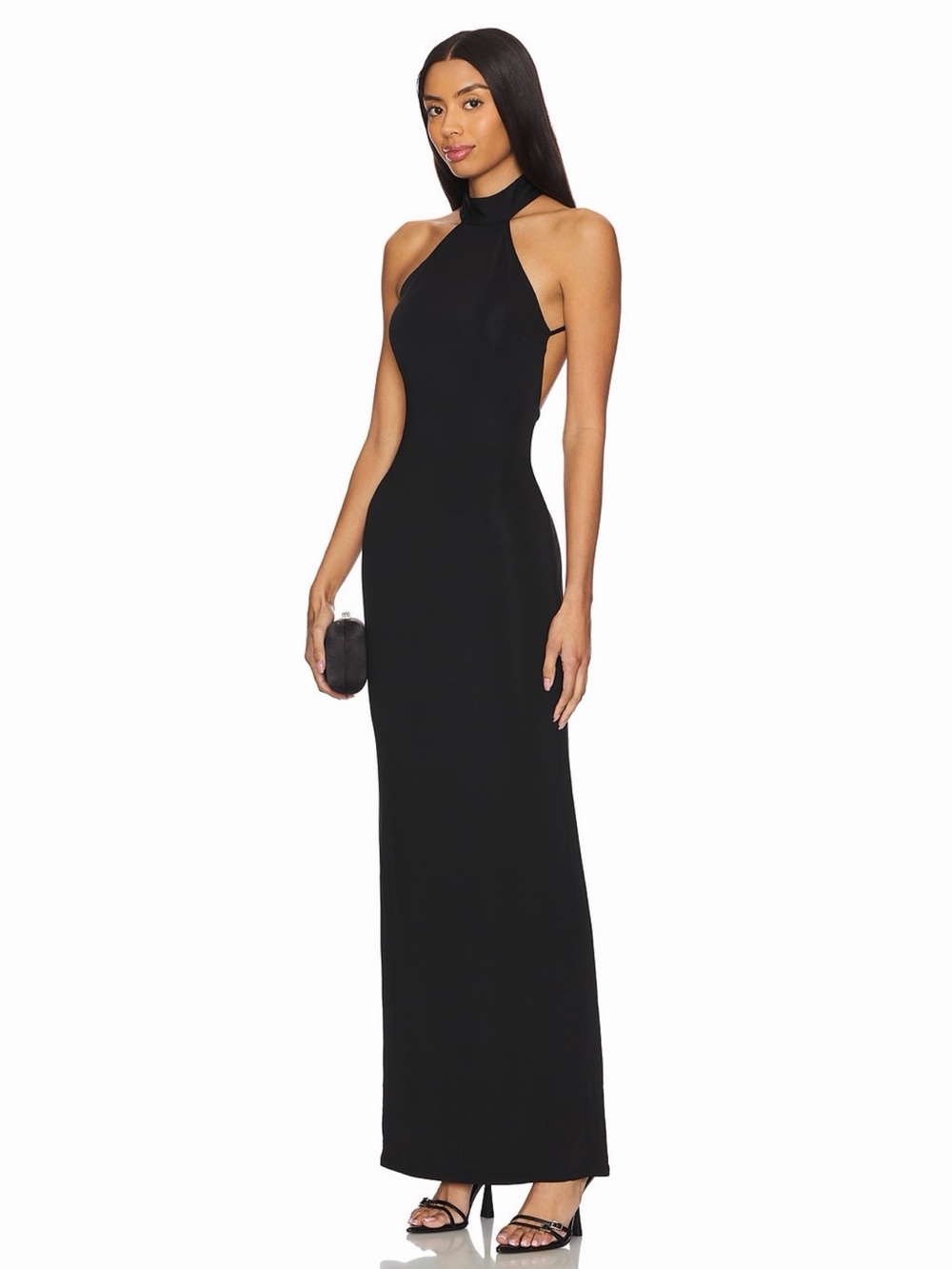 NBD Revolve The Annalise Black Halter Neck Backless Sleeveless Maxi Dress XS NWT